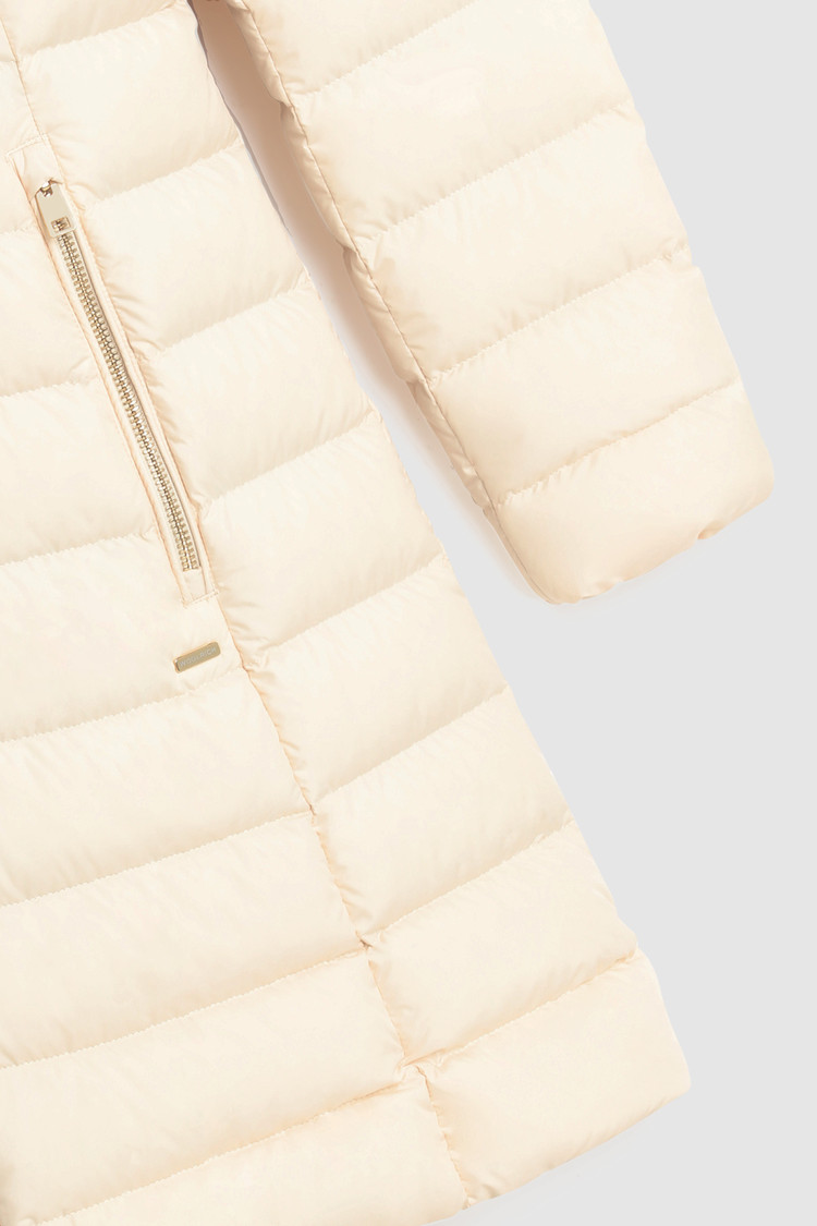 Ellis quilted long Jacket with removable fur