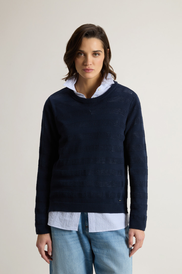 Trui met ronde hals van puur katoen Blauw photo 1 | Woolrich