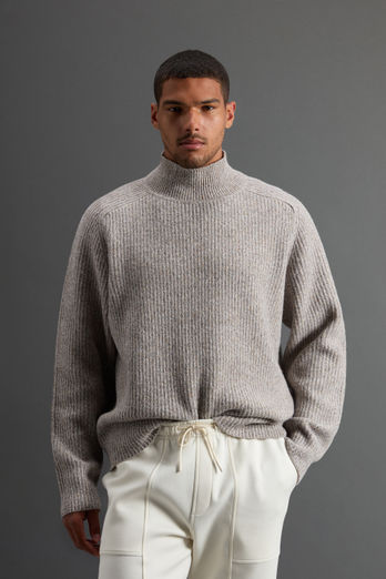 Maglione a collo alto in pura lana Merino mouliné Grigio photo 1 | Woolrich