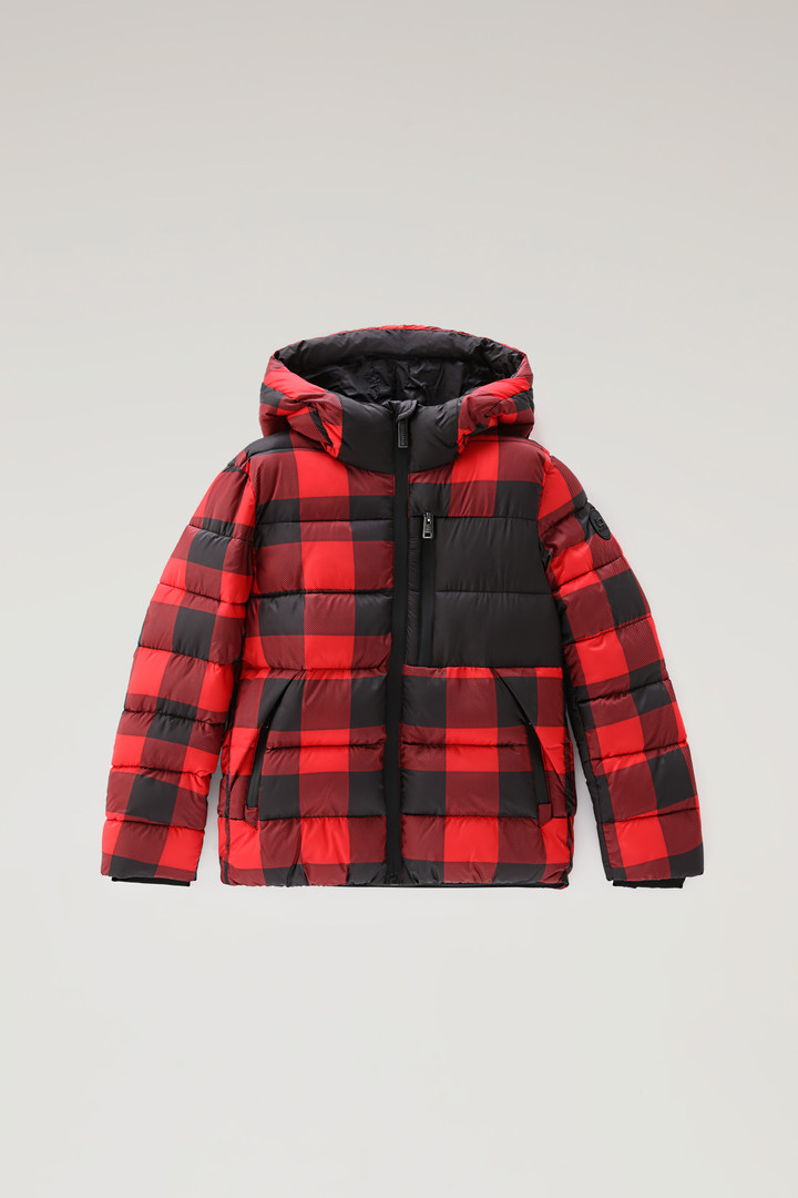 Boys' Check Printed Sierra Jacket with Hood Red | Woolrich USA