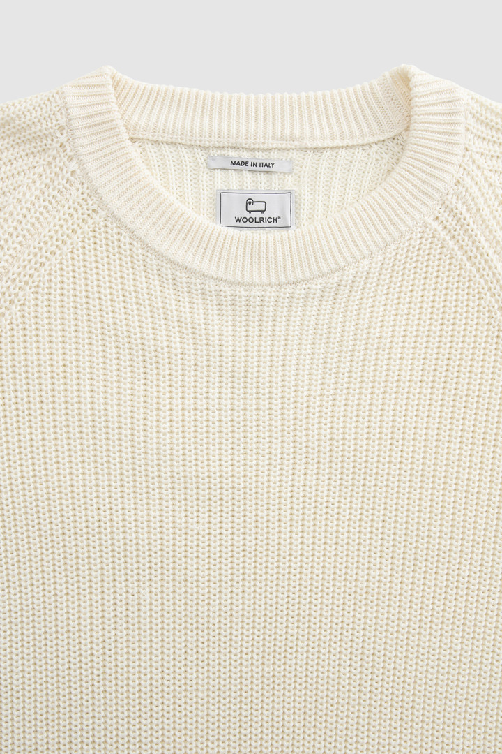 Pullover mit Rundhalsausschnitt aus Baumwollripp Weiß photo 5 | Woolrich