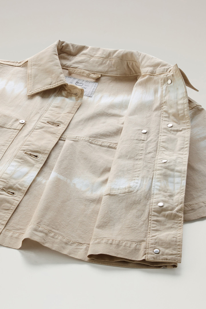 Giacca a camicia tie dye in twill di cotone elasticizzato Beige photo 8 | Woolrich