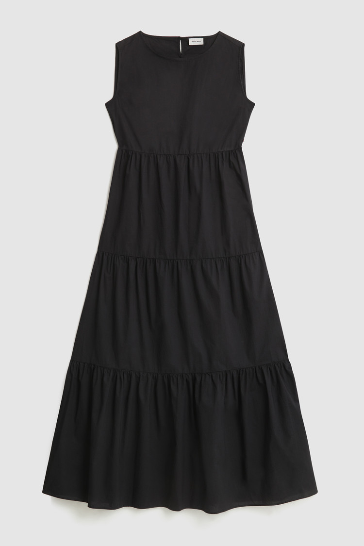 Ärmelloses langes Popelinekleid