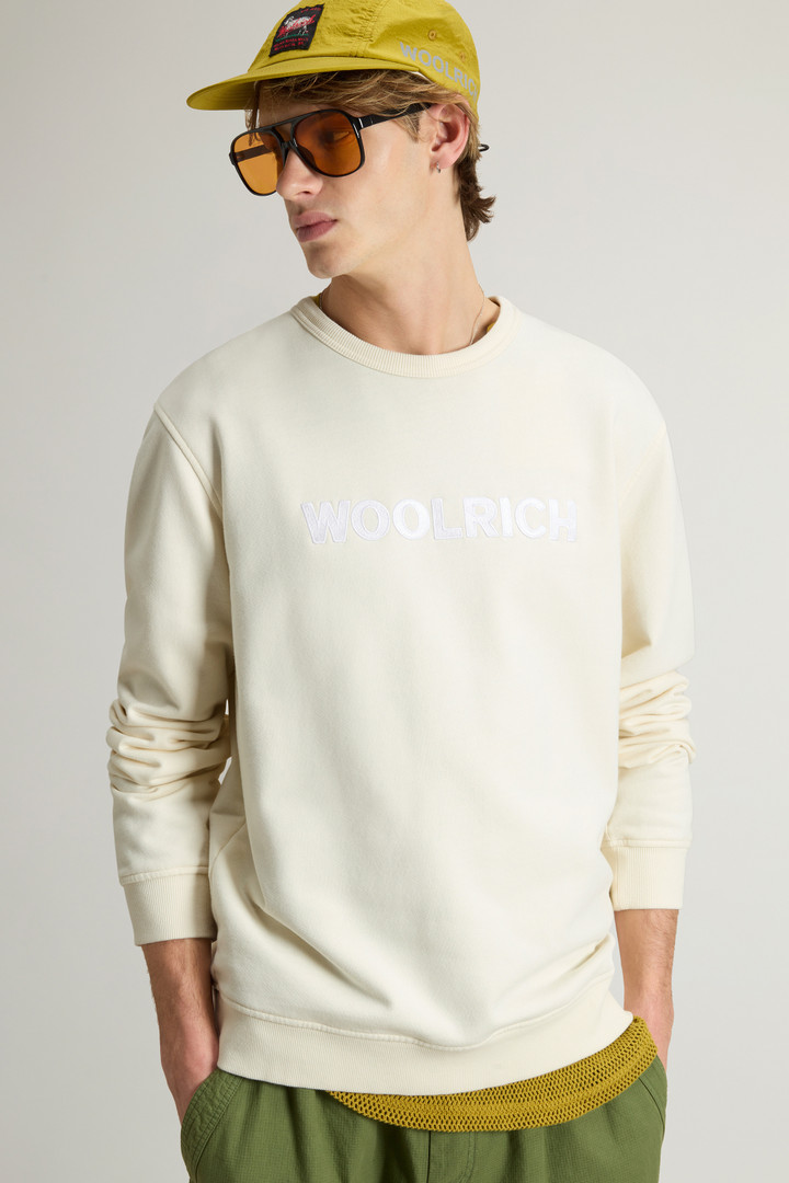 Crewneck Sweatshirt in Light Cotton-Blend Fabric White photo 4 | Woolrich