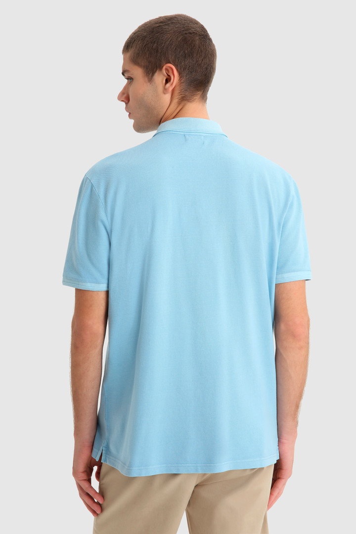 Polo Mackinack en piqué de coton teint en pièce bleu photo 3 | Woolrich