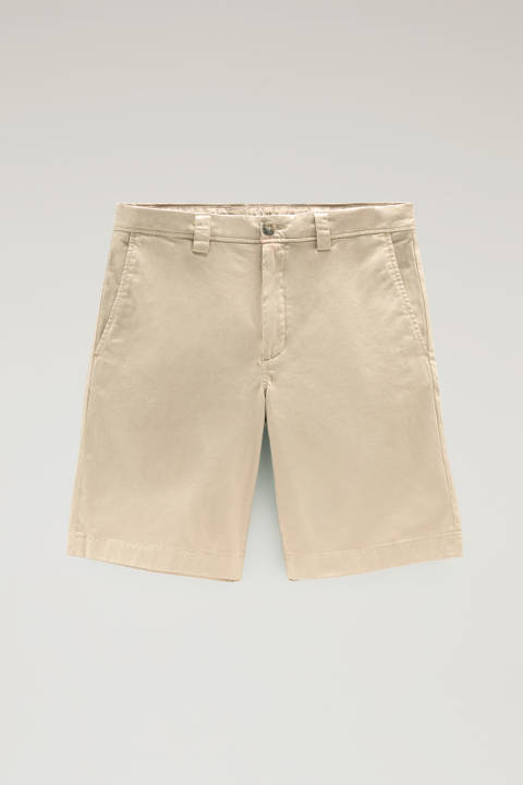 Garment-Dyed Chino Shorts in Stretch Cotton Beige photo 2 | Woolrich