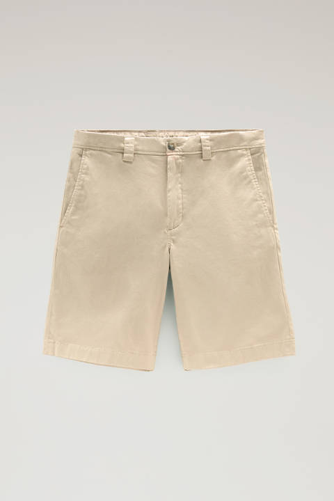 Stückgefärbte Chino-Shorts aus Stretch-Baumwolle Beige photo 2 | Woolrich