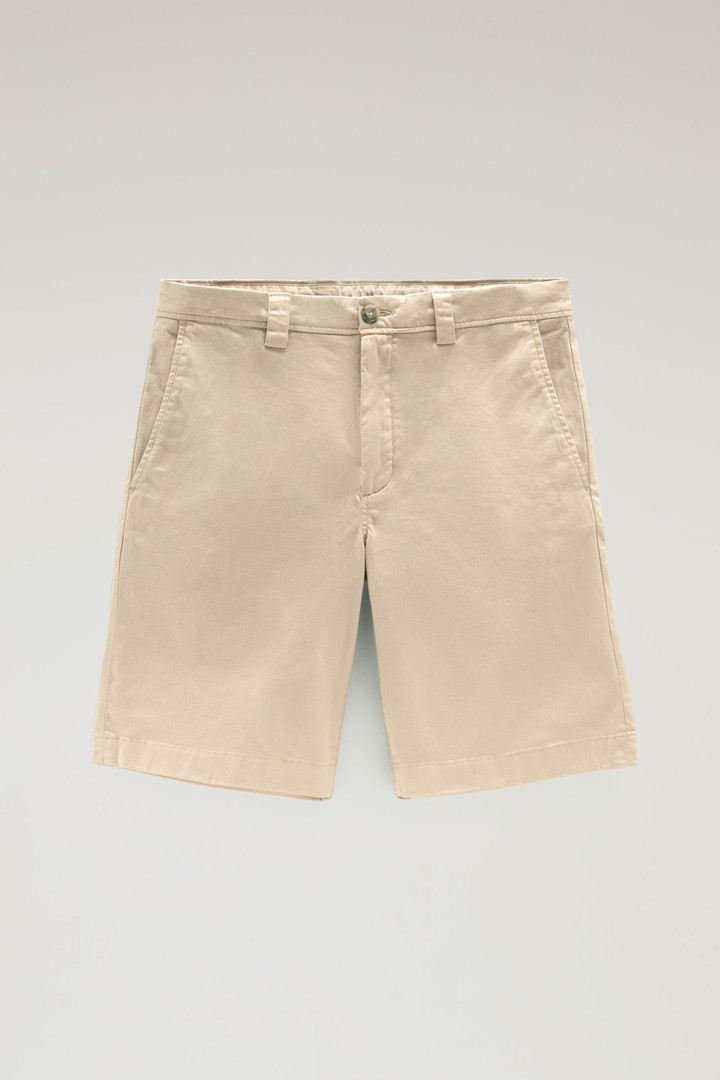 Pantalones cortos chinos de algodón elástico teñido en prenda Beige photo 4 | Woolrich