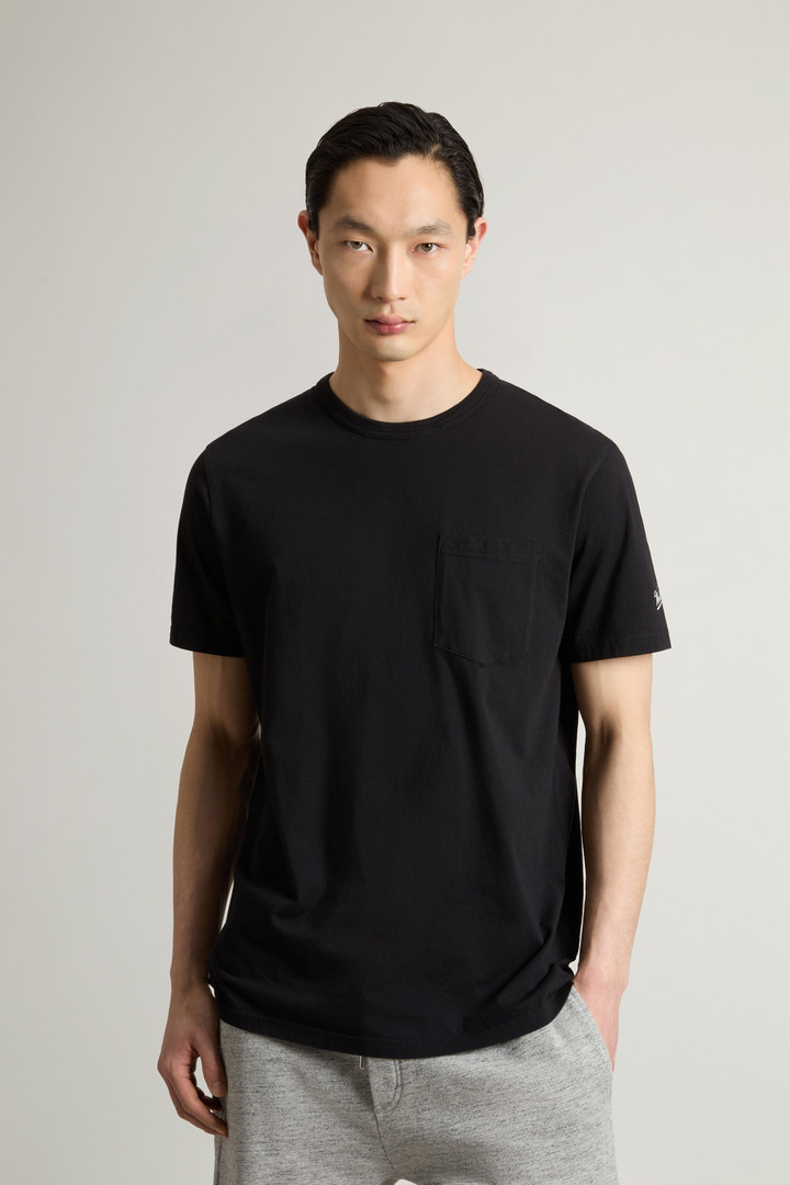 Pure Cotton T-Shirt with Pocket Black photo 1 | Woolrich