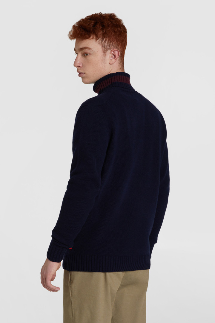 Maglione color-block collo alto in lana