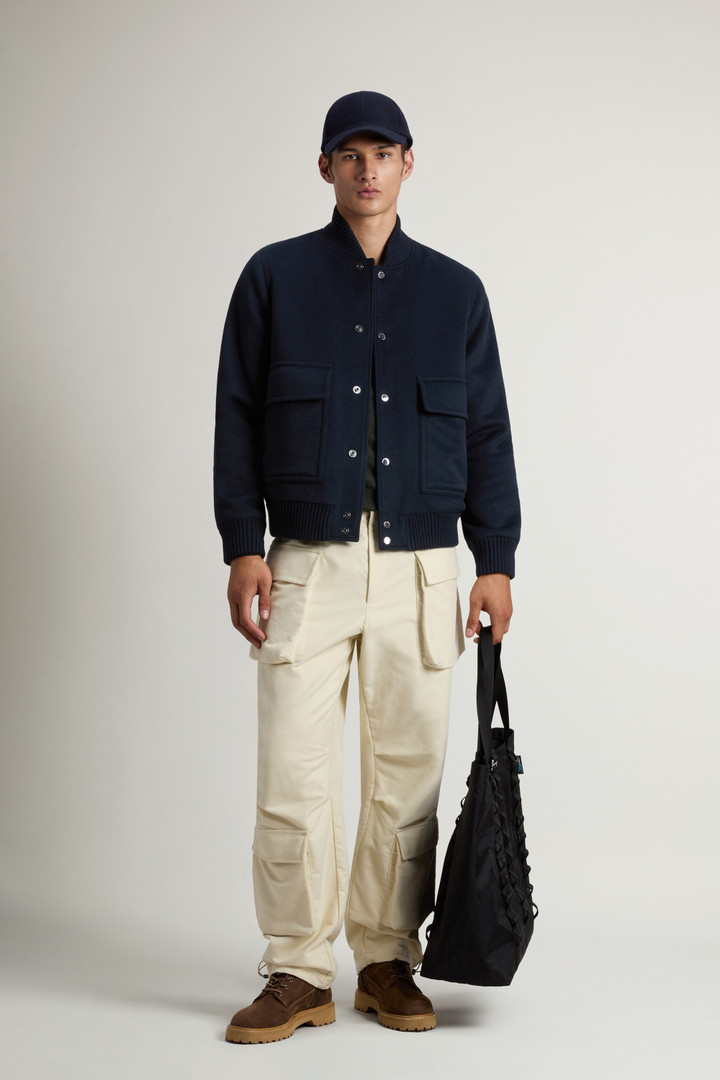 Woolrich Heren Miles-bomberjack van wolmix Blauw Grootte 3XL