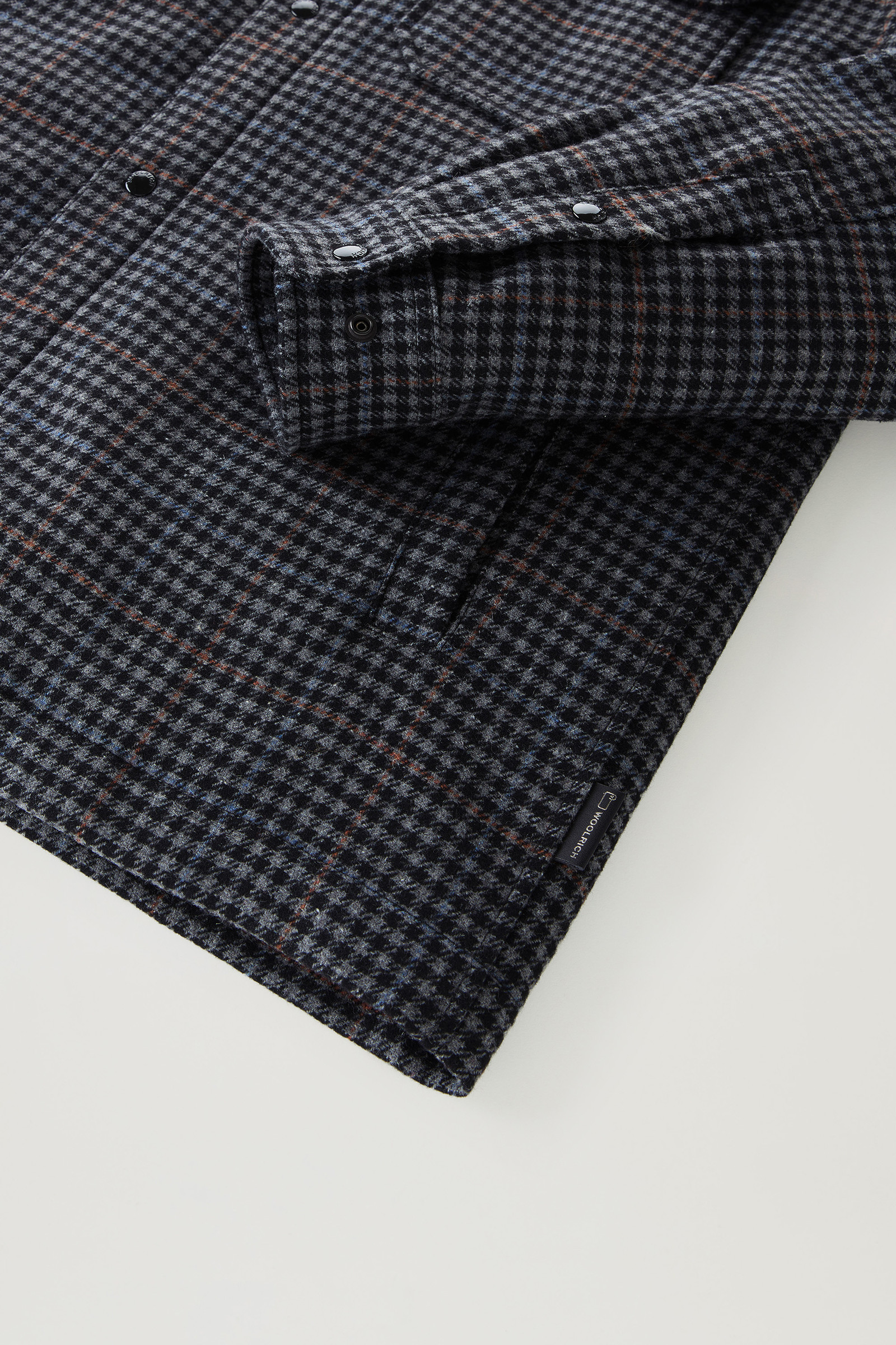 Alaskan Padded Check Overshirt in Recycled Italian Wool Blend Grey photo 7 | Woolrich