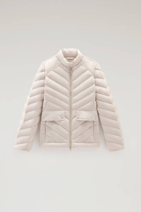 Short Padded Jacket with Chevron Quilting Beige photo 2 | Woolrich