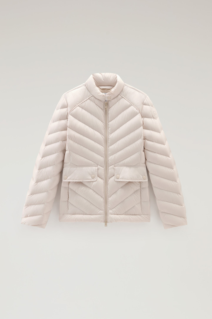 Short Padded Jacket with Chevron Quilting Beige photo 5 | Woolrich