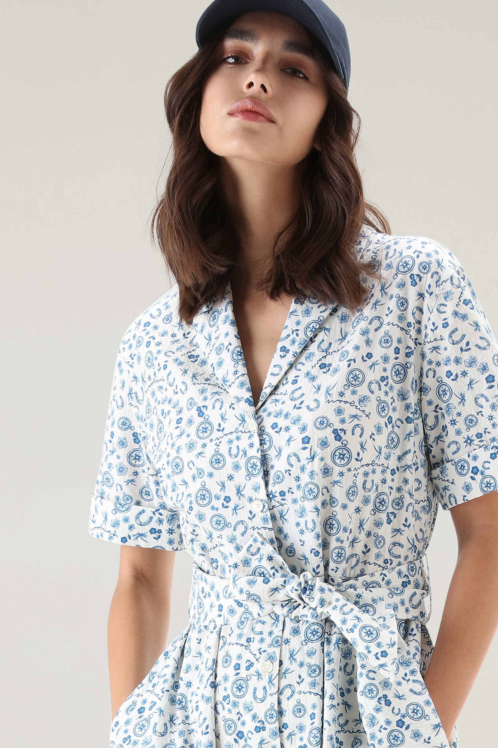 Long Shirt Dress in Pure Cotton White photo 4 | Woolrich