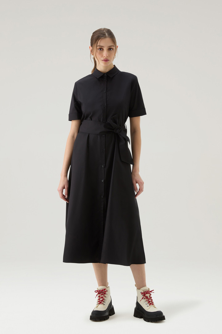 Robe chemise en popeline de pur coton Noir photo 1 | Woolrich