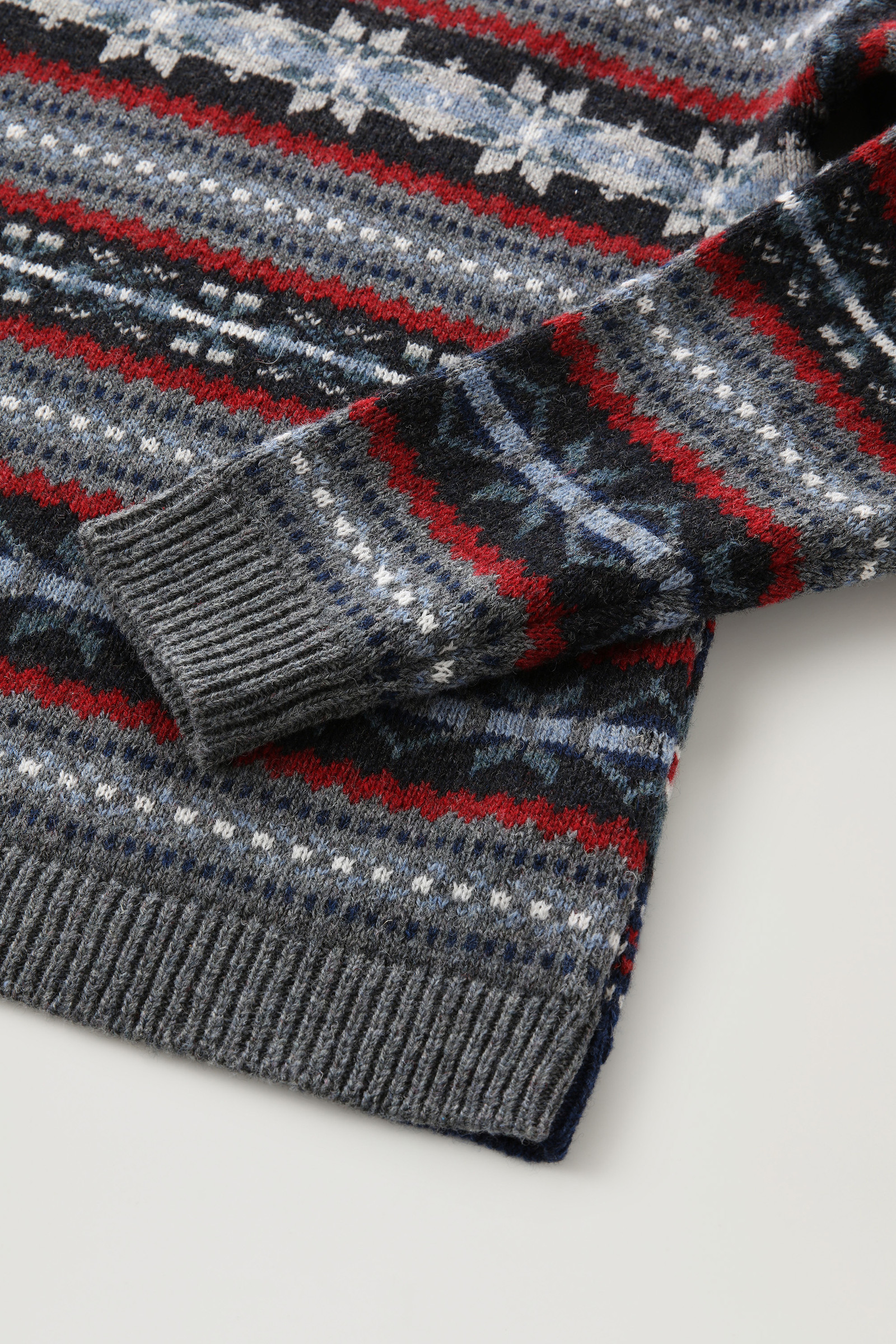 Fair Isle Crewneck in Virgin Shetland Wool Grey photo 7 | Woolrich