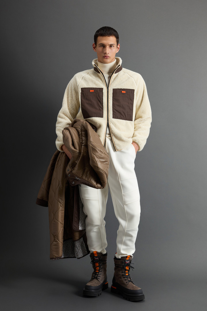 Sherpa Fleece Sweatshirt with Contrasting Details by Todd Snyder Beige photo 2 | Woolrich