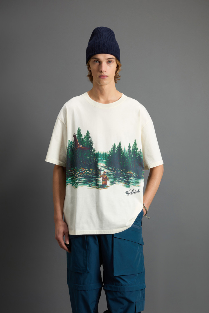 Pure Cotton T-Shirt with Print by Todd Snyder White photo 1 | Woolrich