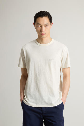 T-Shirt in Pure Cotton Slub Fabric White | Woolrich