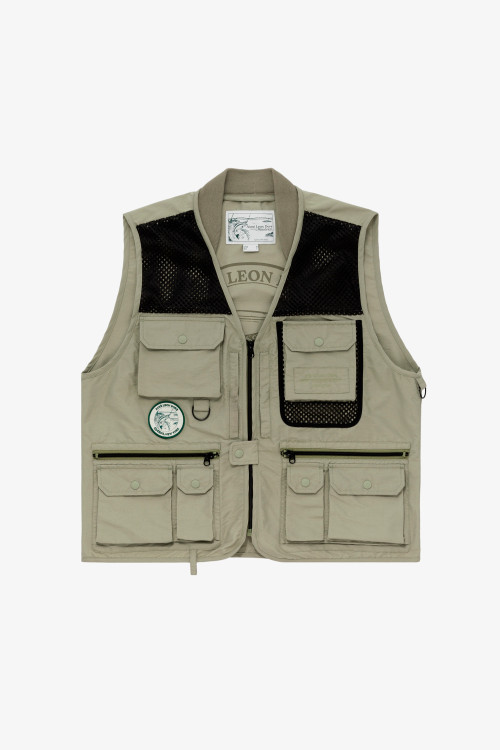 Gilet multi-poches Fly Fishing en tissu Eco Ramar Aimé Leon Dore / Woolrich vert | Woolrich