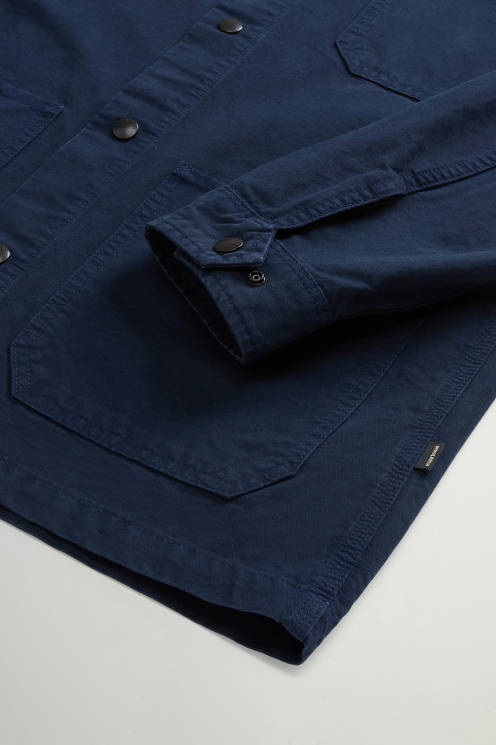 Garment-Dyed Pure Cotton Canvas Overshirt Blue photo 7 | Woolrich