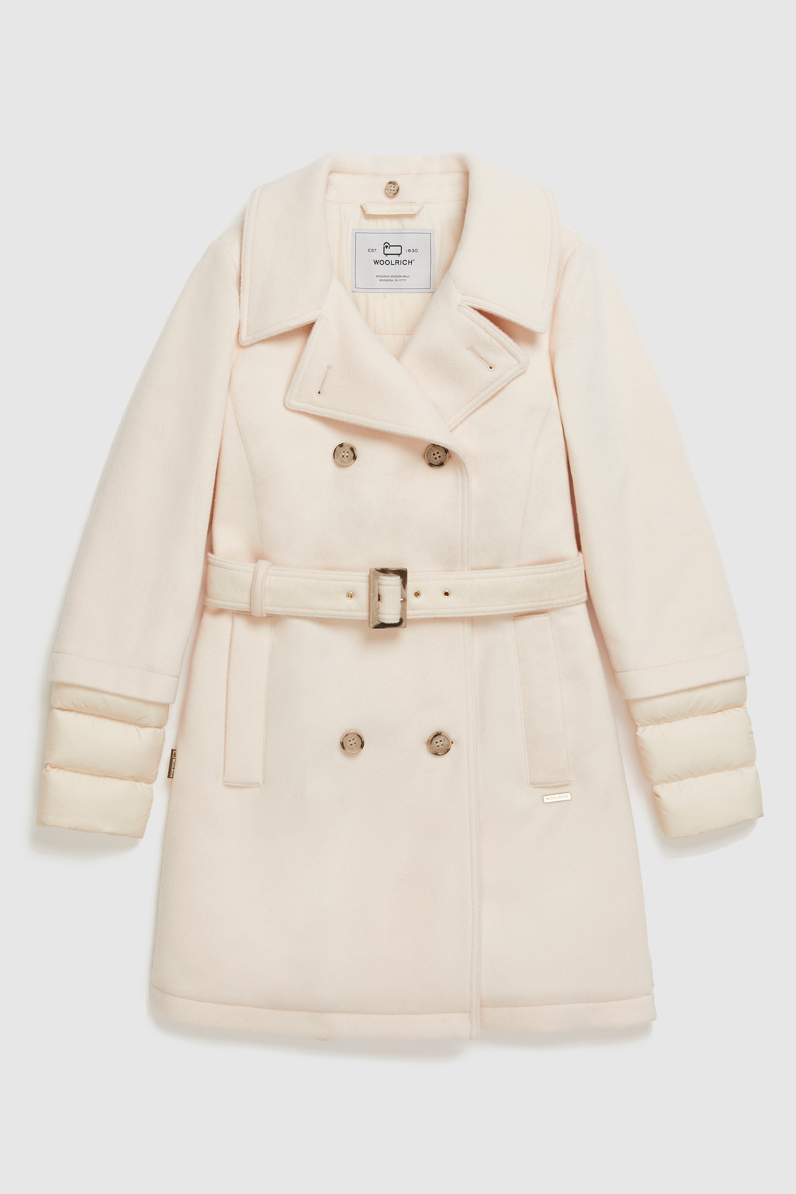 Trenchcoat Kuna aus italienischer Wollmischung mit Gürtel Weiß photo 9 | Woolrich