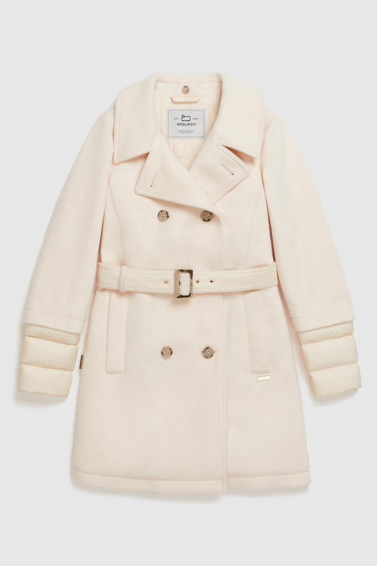 Trench-coat Kuna en laine mélangée italienne avec ceinture