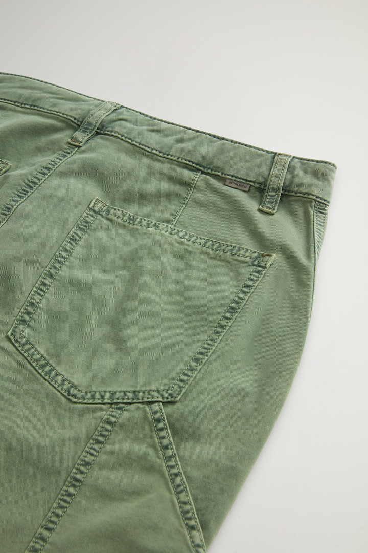 Garment-Dyed Midi Skirt in Stretch Cotton Green photo 7 | Woolrich