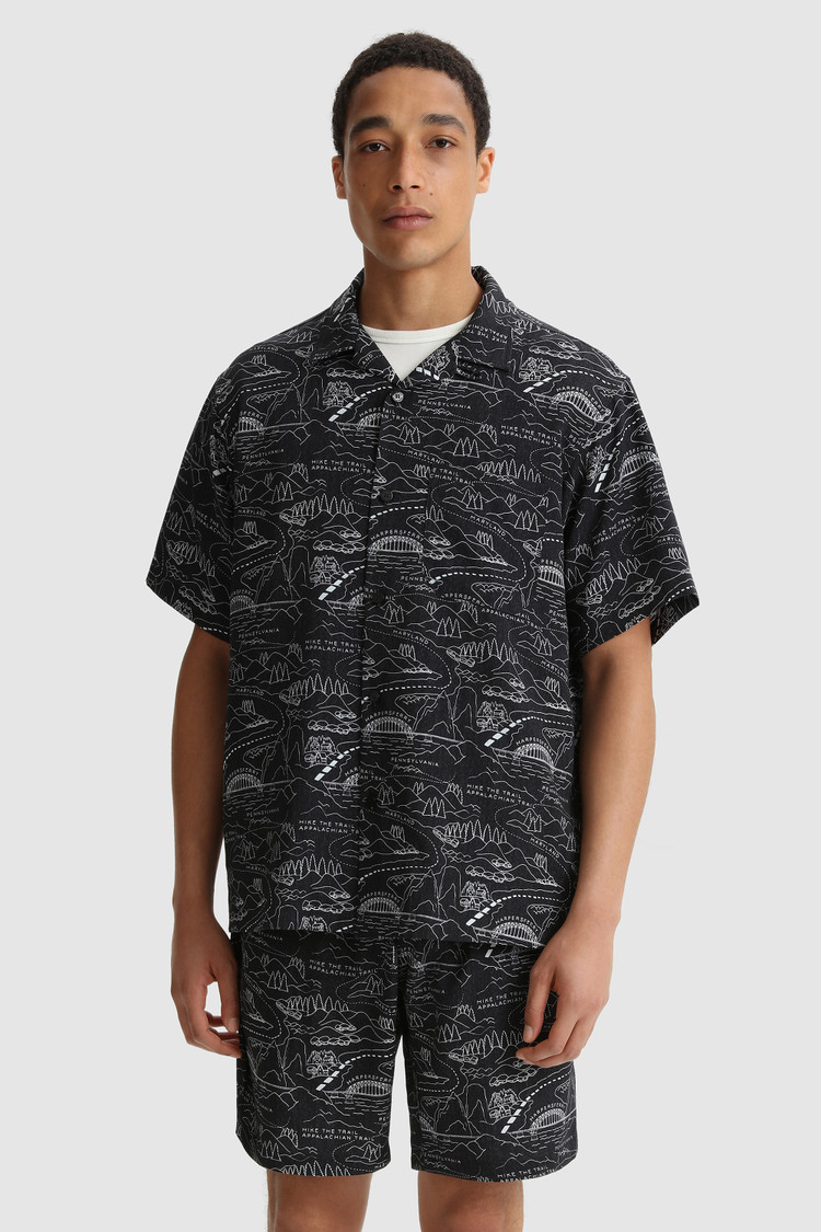 Tencel hemd met Trail patroon