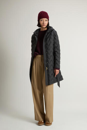 Quilted Microfiber Heritage Parka Black | Woolrich