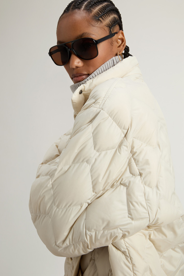 Veste façon cape Heritage en microfibre à capuche amovible Blanc photo 4 | Woolrich