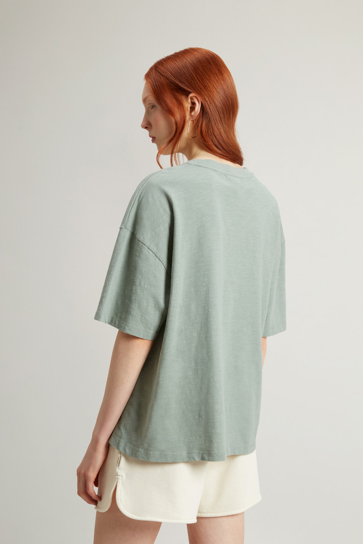 T-Shirt in Pure Cotton Slub Fabric Green photo 3 | Woolrich