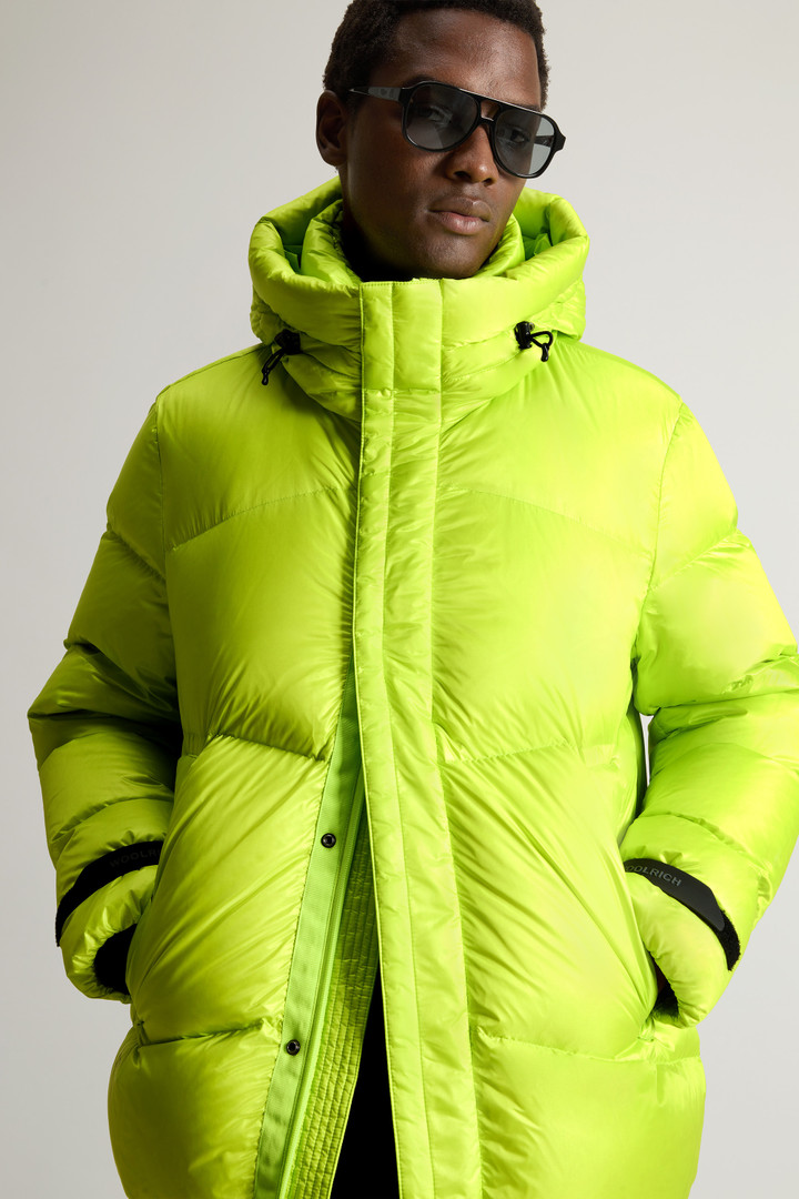 Men s Recycled Pertex Quantum Nylon Down Jacket with Hood yellow Woolrich FI