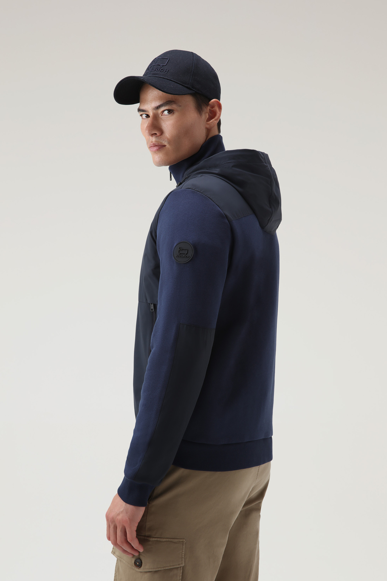 Kapuzenpullover aus Mikrofaser und Baumwolle blau photo 3 | Woolrich