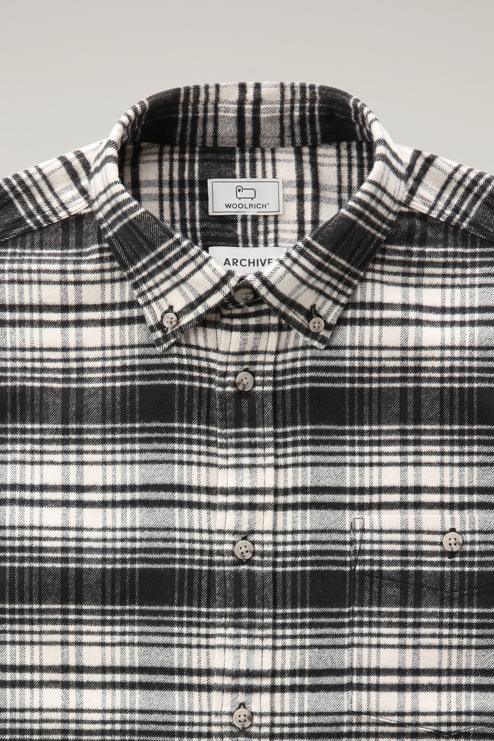 Traditional Flannel Check Shirt White photo 6 | Woolrich