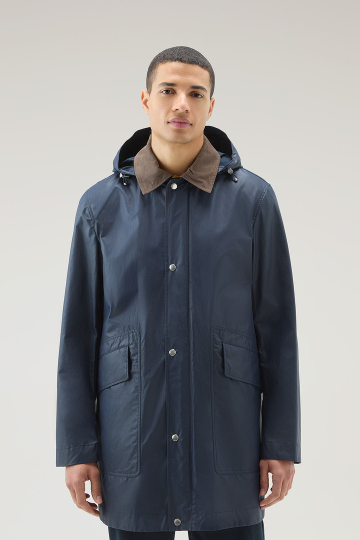 Waxed Jacket with Detachable Hood Blue photo 1 | Woolrich