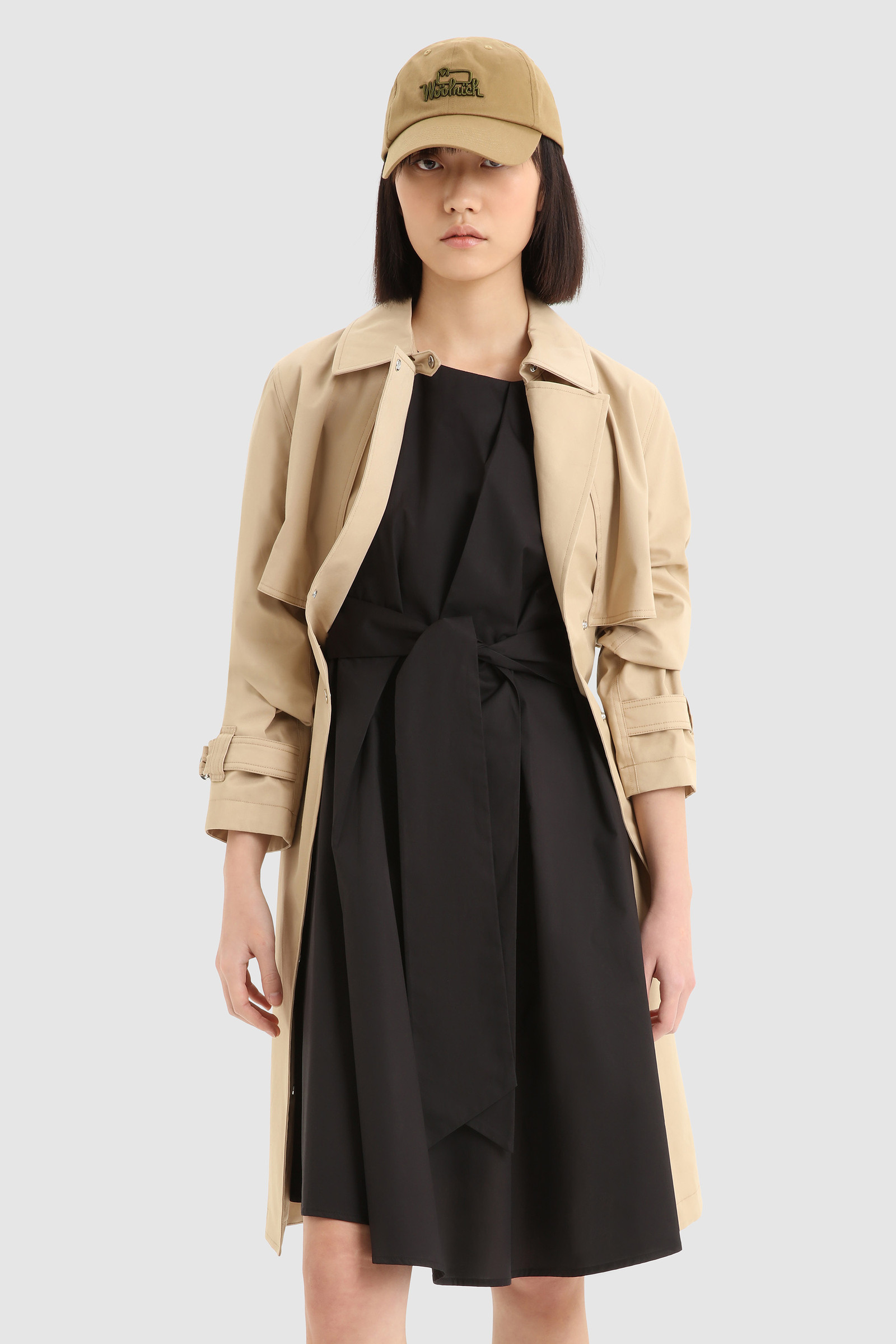 Kurzes Kleid aus Baumwollpopeline Schwarz photo 2 | Woolrich