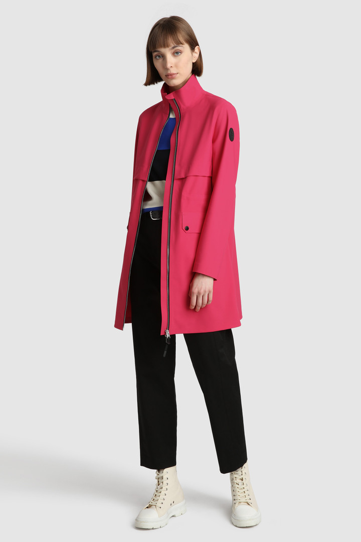 Pequea Long Jacket in Stretch Jersey Pink photo 2 | Woolrich