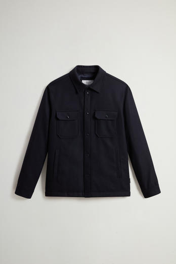 Alaskan Padded Overshirt in Recycled Italian Wool Blend Blue photo 1 | Woolrich