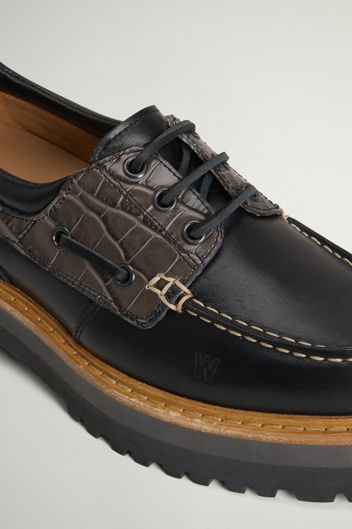 Rock Loafers in Leather with Printed Inserts Black photo 5 | Woolrich