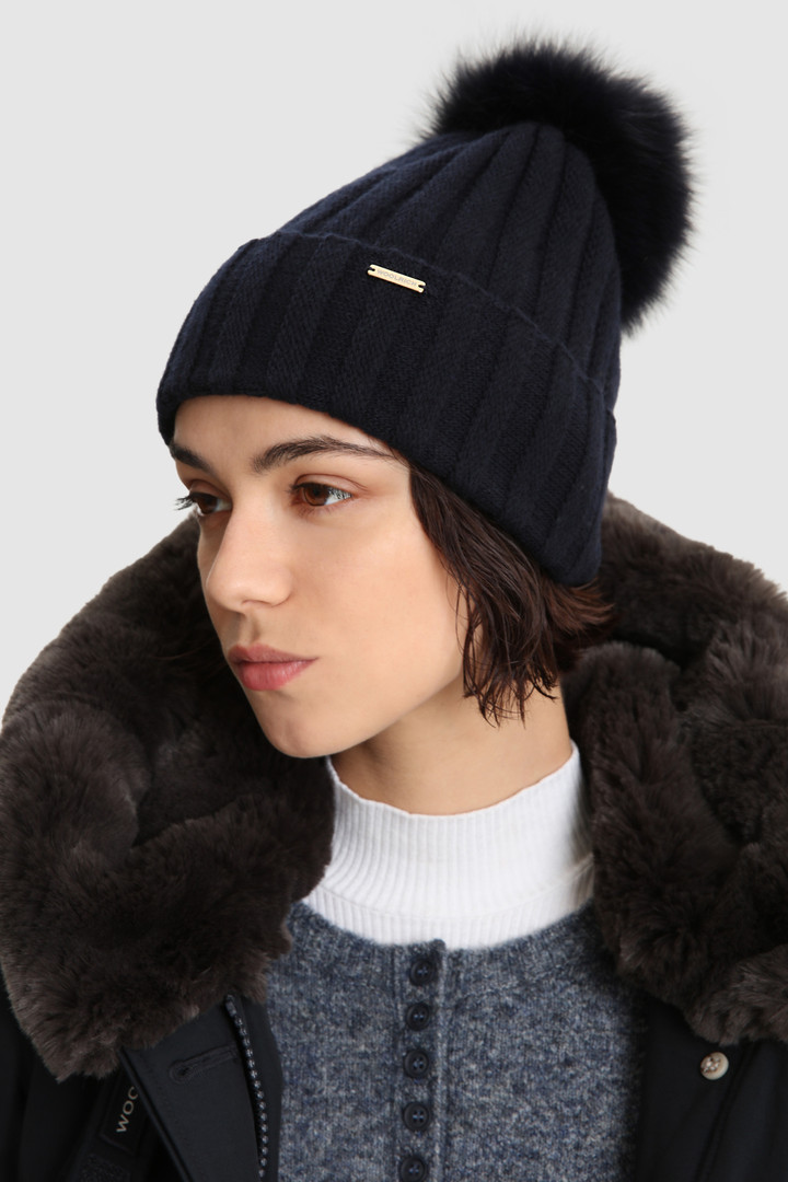 Women's Wool and cashmere Beanie pompom Blue |
