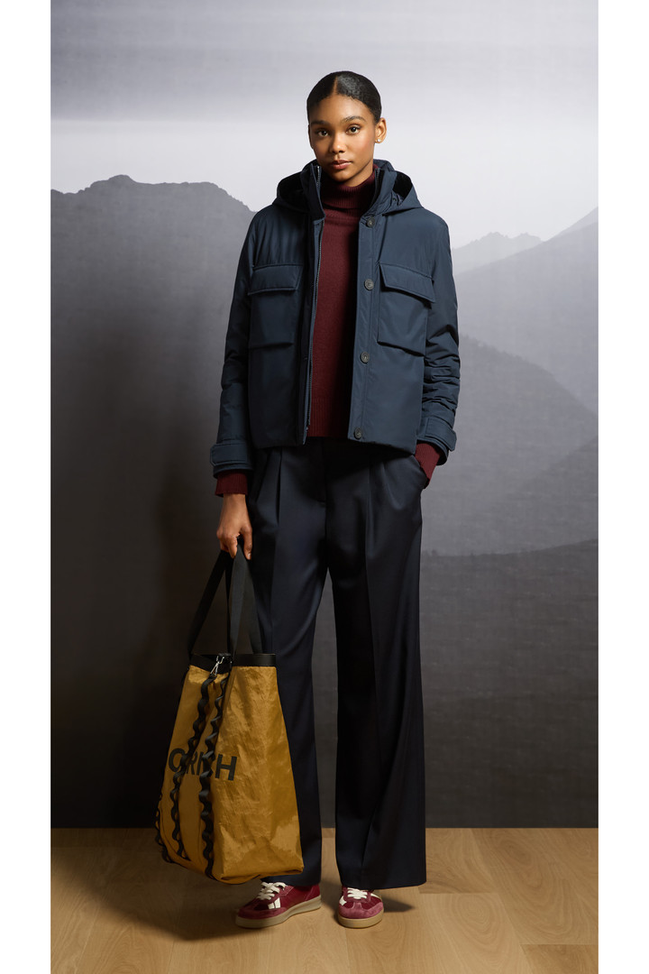 Wide-Leg Pants in Wool Blend Blue photo 6 | Woolrich