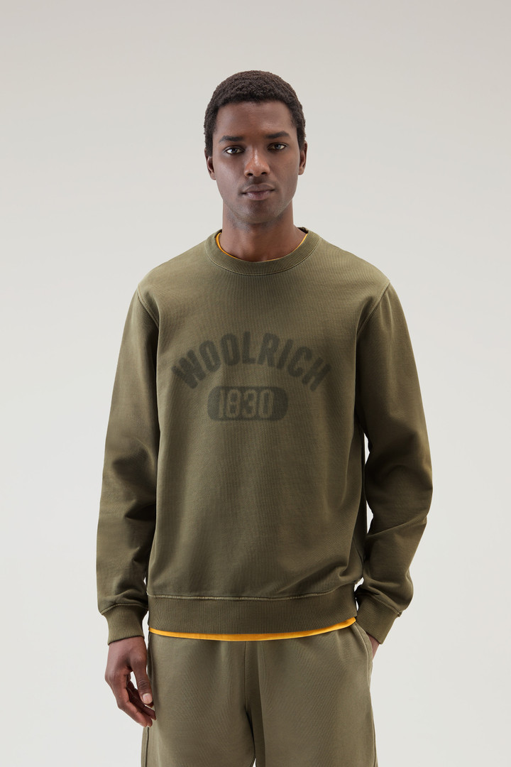 Sweatshirt mit Rundhalsausschnitt 1830 aus reiner Baumwolle Grün photo 1 | Woolrich