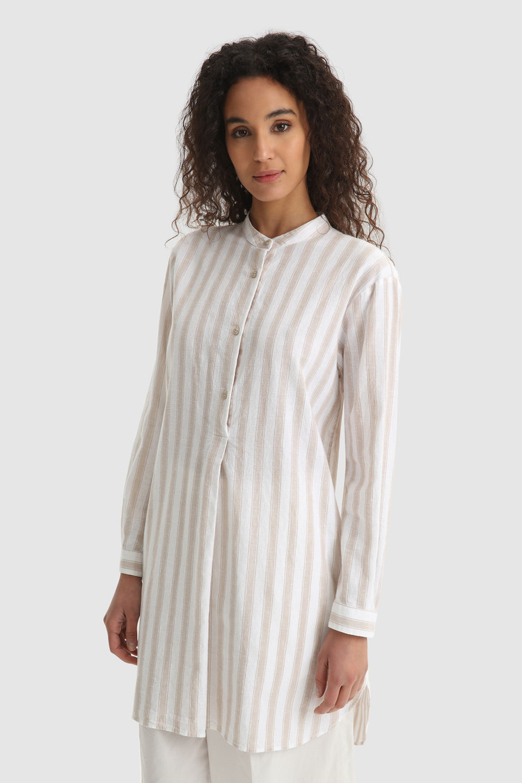 Cotton linen long shirt