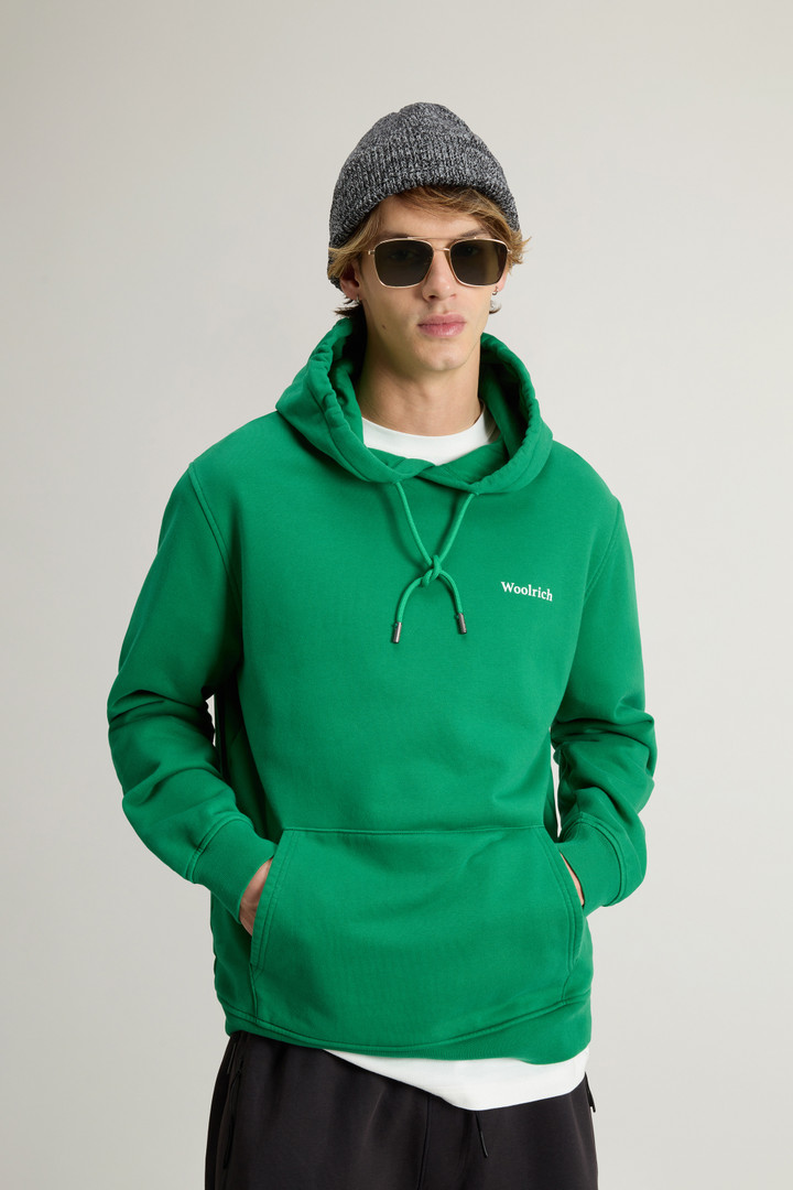 Sweat-shirt à capuche en pur coton Vert photo 4 | Woolrich