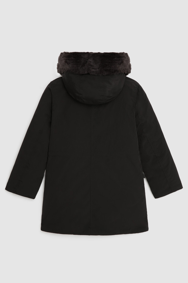 Girl's Literary Sleek Parka with faux fur