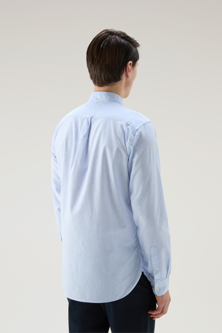 Striped Shirt in a Linen Cotton Blend Blue photo 3 | Woolrich