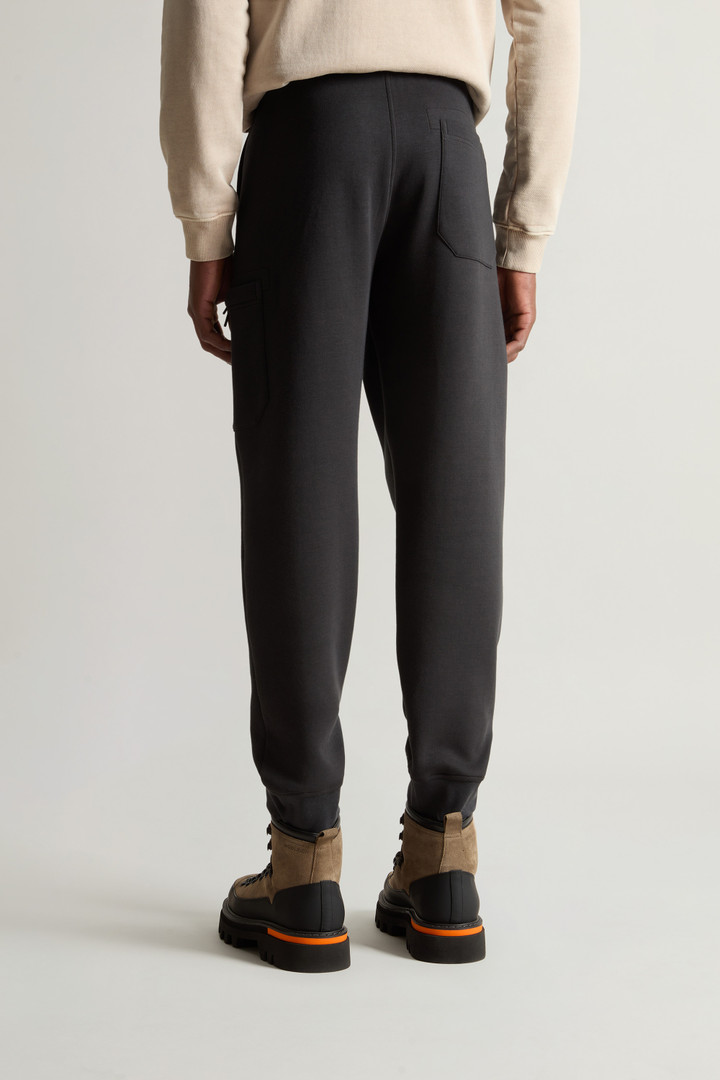 Pantalon en coton molletonné mélangé à logo Noir photo 3 | Woolrich