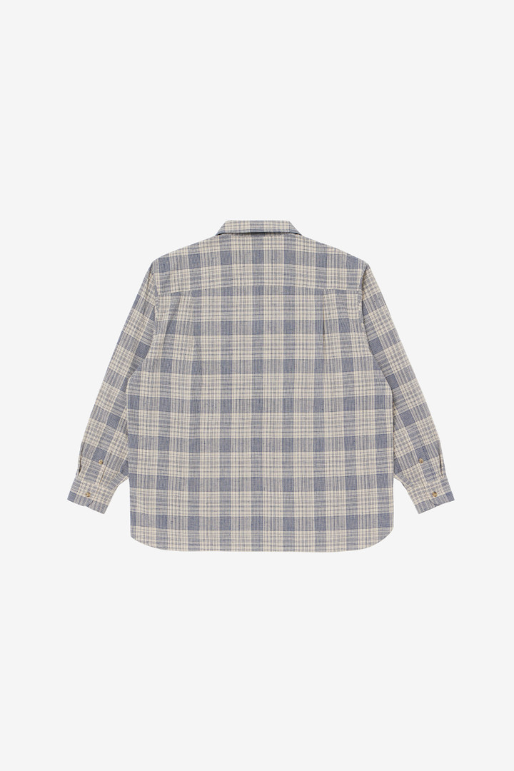 LINEN CAMP COLLAR SHIRT Blue photo 2 | Woolrich